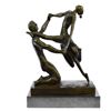 Image 1 : Ballerina Dance Bronze Statue on Marble Base Sculpture
