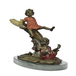 Children on Tree Bronze Sculpture