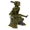 Image 1 : Girl on A Tree Stump Bronze Sculpture