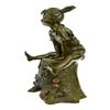 Image 6 : Girl on A Tree Stump Bronze Sculpture