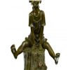 Image 8 : Girl on A Tree Stump Bronze Sculpture