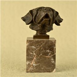 Bernard Head Bust Bronze Sculpture on Marble Base Statue