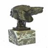 Image 3 : Labrador Puppy Bust Bronze Statue on Marble Base Sculpture