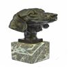Image 4 : Labrador Puppy Bust Bronze Statue on Marble Base Sculpture