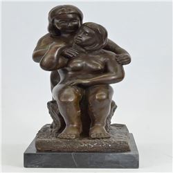 Two Nude Couple Bronze Sculpture