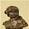 Image 2 : Female Bust Bronze Sculpture on Marble Base Figurine