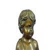 Image 2 : Nude Boy Holding Apple Bronze Sculpture