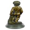 Image 7 : Nude Boy Holding Apple Bronze Sculpture