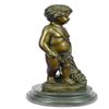 Image 9 : Nude Boy Holding Apple Bronze Sculpture