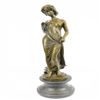 Image 1 : Young lady Gazes into a Flower Bronze Sculpture