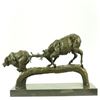 Image 1 : Elk Stag Confrontation Brown Bear Bronze Statue