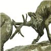 Image 3 : Elk Stag Confrontation Brown Bear Bronze Statue