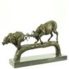 Image 4 : Elk Stag Confrontation Brown Bear Bronze Statue