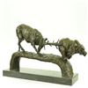 Image 5 : Elk Stag Confrontation Brown Bear Bronze Statue