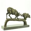 Image 6 : Elk Stag Confrontation Brown Bear Bronze Statue