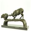 Image 7 : Elk Stag Confrontation Brown Bear Bronze Statue