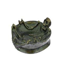 Full Skeleton Emerges from Ashtray Bronze Sculpture