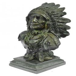 Native American Chief Hot Cast Bronze Sculpture
