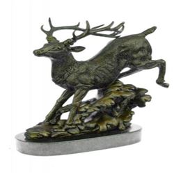 Male Deer Stag Buck Wildlife Bronze Sculpture