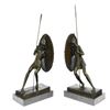 Image 2 : Pair Two Japanese Warrior with Shield Bronze Sculpture