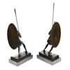 Image 5 : Pair Two Japanese Warrior with Shield Bronze Sculpture