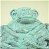 Image 2 : Abstract Baboon and Young Green Patina Bronze Sculpture