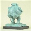 Image 5 : Abstract Baboon and Young Green Patina Bronze Sculpture