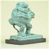 Image 6 : Abstract Baboon and Young Green Patina Bronze Sculpture