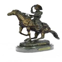 Seasoned Cowboy on Horse Western Old West Bronze Sculpture
