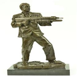 Scarface Tony Montana on Marble Base Bronze Sculpture