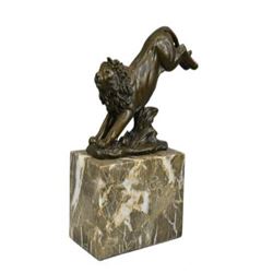 Hot Cast Jumping Lion Animal Edition Bronze Sculpture