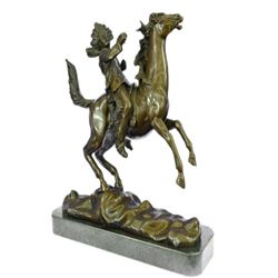 Mounted Indian Chief Bronze Sculpture