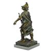 Image 2 : Roman Warrior Le Devoir Bronze Sculpture on Marble Base Statue