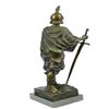 Image 8 : Roman Warrior Le Devoir Bronze Sculpture on Marble Base Statue