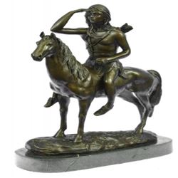 The Scout Bronze Sculpture on Marble Base Statue
