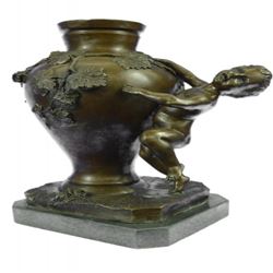 Cherub Vase Bronze Figurine