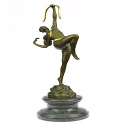Dianne the Hunter Bronze Statue on Marble Base Sculpture