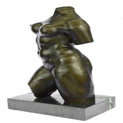 Nude Female Woman Anatomy on Marble Base Figurine