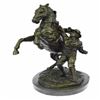 Image 1 : Man With Horse Bronze Sculpture