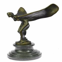 Mascot Spirit of Fabulous Rolls Royce Bronze Statue