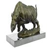 Image 5 : White Rhino Bronze Sculpture on Marble Base Figurine