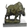 Image 7 : White Rhino Bronze Sculpture on Marble Base Figurine