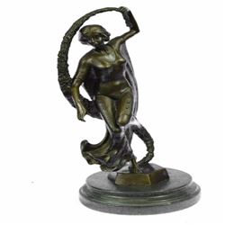 Guirande Joe Descomps Woman With Thyrsus Bronze Sculpture