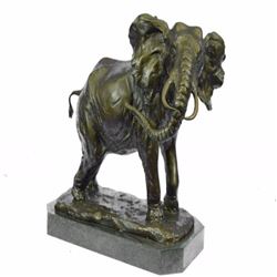 Happy Elephant Indian Sign of Good Luck and Fortune Bronze Sculpture