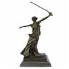 Image 4 : Greek Mythology Athena Female Warrior with Sword Bronze Sculpture