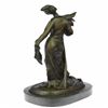 Image 2 : Classical Victorian Woman Lady Feather Bronze Sculpture