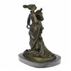 Image 4 : Classical Victorian Woman Lady Feather Bronze Sculpture