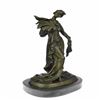 Image 5 : Classical Victorian Woman Lady Feather Bronze Sculpture