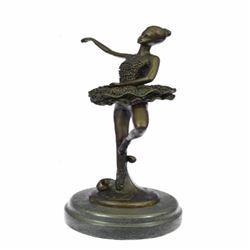 Cute Child Ballerina a Bronze Trophy Sculpture Figurine