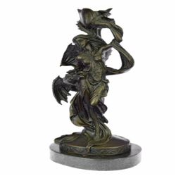 Effect Warrior Queen Riding Dragon Fantasy Bronze Figurine